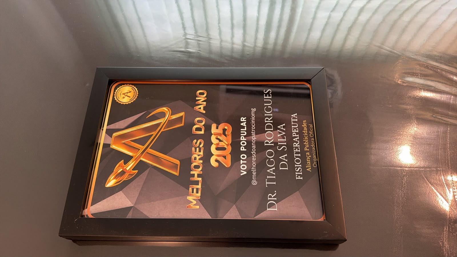 Placa Melhores do Ano 2025, voto popular, categoria fisioterapeuta